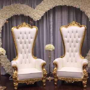 Luxury Royal Cheap King Throne Chair Wedding Gold Bride